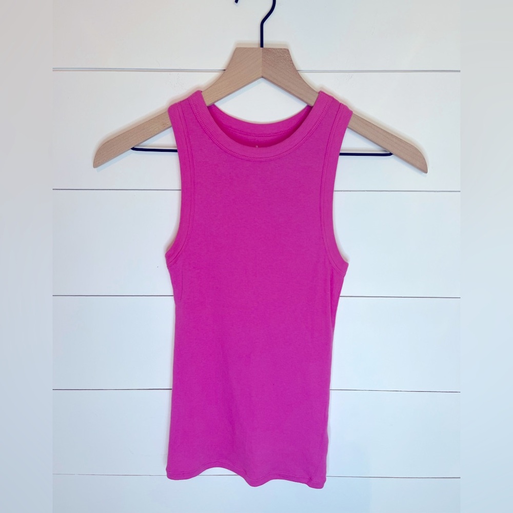 Woman’s a new day Pink High Neck Ribbed Tank Top Xsmall